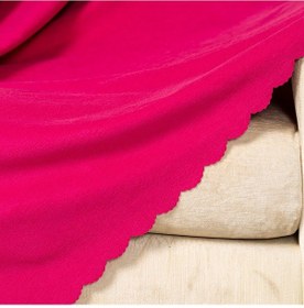 Resim Fuşya Dokuma Kadife Şönil Düz Kumaş Çift Taraflı Koltuk Şalı Örtü 