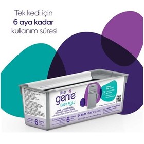 Resim Easy Roll Kedi Kumu Çöp Kovası 6 Aylık Kullanım Yedek Poşeti 1 Paket 24'lü Rulo 