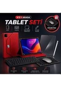 Resim İpad Air 4. Nesil 2022 10.9 Uyumlu 4 Lü Tablet Seti Klavye + Kılıf + Kalem 