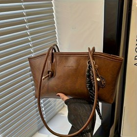 Resim Kadınlar için şık ve büyük kapasiteli omuz çantası - Retro tarzı, yüksek kaliteli, fermuarlı kapanış, dayanıklı omuz askısı, polyester astar, günlük kullanım ve işe gitmek için ideal, şık çanta | Şık çanta | Dayanıklı saplı çanta, büyük çanta 
