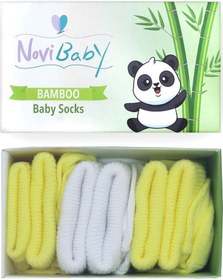 Resim Novibaby 3'lü Bambu Yenidoğan Bebek Çorabı I Flower I 0-6 ay "Karışık Renkli" 