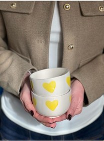 Resim 2 Li Sarı Kalpli Çerezlik Kase 