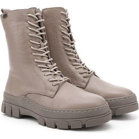 Resim Gönderi R Bej Fermuarlı Kauçuk Taban Hakiki Deri Postal Bot Bej 