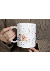 Resim Winnie The Pooh Tasarım Basit Hayat Temalı Kupa Bardak Huzurlu Günler, Minimalist Hediye Bardak Beyaz 