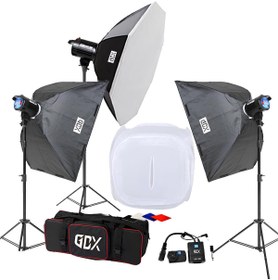 Resim Gdx BM400 3'lü Paraflaş Set + Çekim Çadırı 120x120cm 
