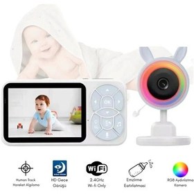 Resim Bebek Kamerası Kumandalı Monitörlü Konuşma Özellikli Işıklı Gece Görüslü Hatırlatıcılı Kamera 