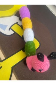 Resim Dağlı Amigurumi %100 El örgüsü ile yapılmış tırtıl oyuncağı 