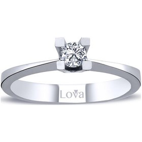 Resim Lova E Renk 0,18 Karat Pırlanta Tektaş Yüzük - 1070116 