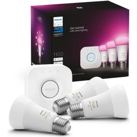 Resim Philips Huewca 9W E27 Renkli Akıllı Ampul 3'lü Başlangıç Seti 