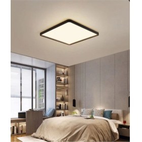 Resim Tavana Sıfır 24W Siyah Kasa Beyaz Işık Modern LED Avize Banyo Balkon Ofis Wc Dekoratif Aydınlatma 