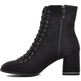 Resim Ayakmod 336129 Siyah Süet Kadın Topuklu Bot 001 