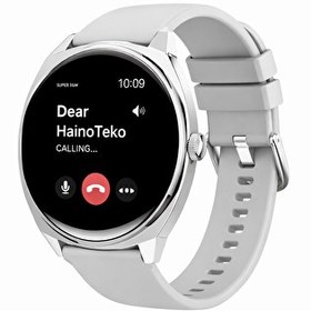 Resim Haino Teko 16 Amoled Ekran Waterproof 3 Kordonlu Akıllı Saat Gümüş Premium Set 
