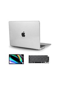 Resim Apple Uyumlu MacBook Pro 14.2 2021 A2442 Kılıf Koruma Kılıfı Hardcase 3Lü Set Siyah 
