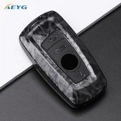 Resim BMW 1, 3, 5, 7 Serisi ve Daha Fazlası için Şık Karbon Fiber Anahtarlık Kılıfı - Dayanıklı ABS Plastik Kasa ile Şık Siyah & Gri Benekli Tasarım, Araba Anahtarlarını Çiziklerden ve Tozdan Korur, Araç Anahtarı Koruyucu 