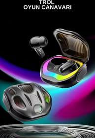 Resim VOOKA Trol Gaming Kablosuz Bluetooth 5.4 Oyuncu Kulaklık, 50 ms Gecikme, Çift Mod, HD Mikrofon ENC/TWS 