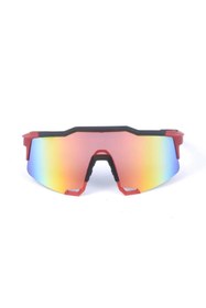 Resim Genel Markalar XBYC G4681 %100 Freeride Polarize Cam Yarı Çerçevesiz Spor Bisiklet Sürüş Gözlüğü UV400 Lens Kırmızı 