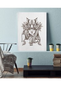 Resim Kurtbaşlı Kız Ahşap Tablo 4mm 