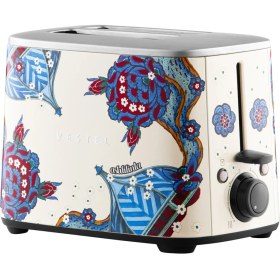 Resim Retro Bej Çini Ekmek Kızartma Makinesi, Şık ve Kullanışlı Ev Gereçleri 