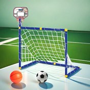 Resim 2'si 1 Arada Basketbol Topu ve Futbol Kalesi Seti, Taşınabilir Ayrılabilir İç/Dış Mekan Spor Oyuncağı Erkek ve Kız Çocuklar için - Şükran Günü, Cadılar Bayramı, Noel ve Tatiller için Mükemmel Hediye 