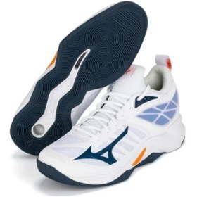 Resim MIZUNO Wave Dimension Unisex Voleybol Ayakkabısı Beyaz / Lacivert 