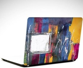 Resim Beyaz Kare Renkler Soyut Laptop Sticker 15.6 inch (38X27CM) 