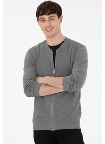 Resim U.s. Polo Assn. Erkek Gri Melanj Hırka Triko 50288870-vr086 Gri Melanj 