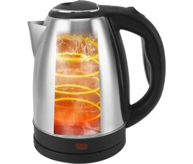 Resim TKÇ Elektrikli Paslanmaz Çelik Su Isıtcı Çelik Kettle 1.8 Lt. Uzun Ömürlü 