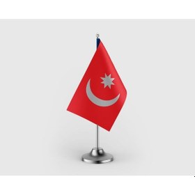 Resim Osmanlı İmparatorluğu Tekli Saten Masa Bayrağı Seti Diğer 