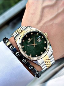 Resim Bentini Takvimli Taşlı Erkek Kol Saati – Çelik Kordon, Su Geçirmez, 2 Yıl Garantili, Hediye Bileklik 