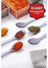 Resim Mithra Life 12 Li Gri Baharat Bal Ve Servis Kaşığı Mıt1138 Gri 