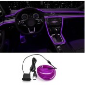 Resim Tongdashop Araba İçi Led Şerit - 5m Usb Kırmızı, Neon Yanıp Sönen Elektrolüminesan Işık Kemeri 