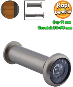 Resim Badem10 Kapı Dürbünü Çelik Kapı Saten 50-90 Mm Ayarlanabilir Çap 14 Mm 