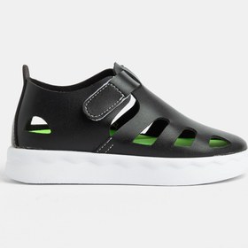 Resim Tonny Black Çocuk Unisex Siyah Hafif Tabanlı Rahat Cırtlı Sandalet 