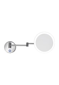 Resim Banyo Makyaj Aynası, Ledli Gün Işığı , Çift Kollu Paslanmaz Çelik , Ip44, Büyüteçli 3x - Krom Krom 