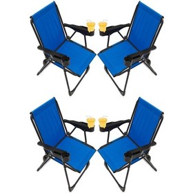 Resim Silva 4 Adet Kamp Sandalyesi Bardaklıklı - Mavi 