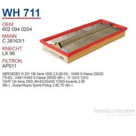 Resim Wunder Mercedes 201 Kasa 190 D 2 5 124 Kasa 250 D 2 5 Hava Filtresi Oem No:6020940204 
