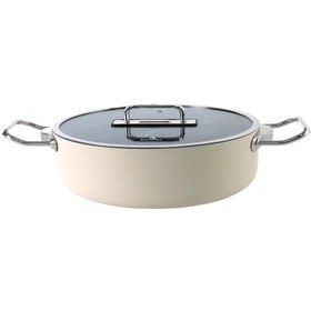 Resim Aryıldız Colombus Crystal Karnıyarık Tencere 30 Cm Ar260630 Bej 