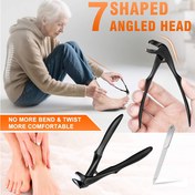 Resim Kalın ve Sert Tırnaklar için Yaşlılara Özel Uzun Saplı Ayak Tırnağı Makası - Geniş Ağız Açıklığı (5-10mm), Ergonomik Tasarım ile Tırnak Törpüsü, Güvenli & Hassas Kesim için Dayanıklı Ağır Hizmet Yapısı - Ayak & El Tırnak Bakımı, Kalın Ayak Tırnakları için Tırnak Makası, Modern Tırnak Makası, Keskin Metal Bıçak 