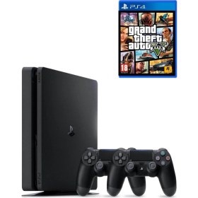 Resim Sony Playstation 4 Slim Kasa 500 GB +( Yenilenmiş. )+ 2. Ps4 Kol + Gta 5 Dahil 15 Dijital Oyun Hediyeli 