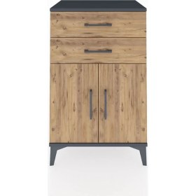 Resim Hyperion Komodin Tek Raflı 2 Çekmeceli 2 Kapaklı 60X44X96 Antrasit-Çam 