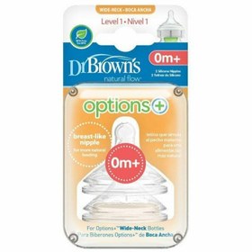 Resim Dr Browns 1. Seviye Geniş Ağız Silikon Biberon Emziği İkili 0m+ STD - STD / STD 