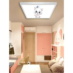 Resim Gökyüzü Panel Genç Odası AVIZE-60 cm x 60 cm -54WATT-LED-6500 Kelvin (Beyaz)-, Hepsiburada Tekli Avize-Minnoş Kedi Avize 