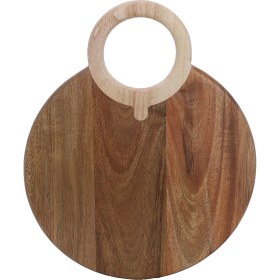 Resim Arow Acorn Serisi Doğal Akasya Yuvarlak Sunum ve Kesim Tahtası 35X30X1,5CM TR-0921 