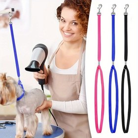 Resim Ayarlanabilir Evcil Hayvan Bakım Döngüsü - Kediler & Köpekler için Güvenli Döngü Kilidi Klipsli Halat, 121.92cm Altı Naylon Koşum Takımı Banyo ve Kısıtlama için 