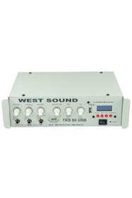 Resim WESTSOUND West Sound TKS 80 USB TR - 80 Watt 3 Kanal 100V Mikser Anfi (HAT TRAFOLU ) 