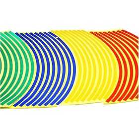 Resim Kırmızı Gece Güvenli Su Geçirmez Jant Lastik Etiket Yansıtıcı Kenar Etiket Renk Değişimi Motosiklet Trim Bandı 