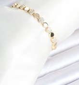Resim BURCU MODA Pirinç Gold Renk Nokta Model Zirkon Taşlı Kadın Bileklik 