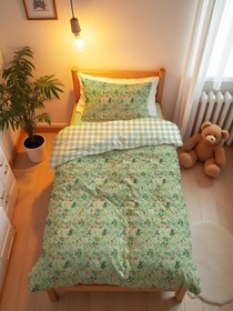 Resim Evmila Minik Mantarlar Desenli Nevresim Takımı - 160x220cm Nevresim +50x70cm Yastık Kılıfı+100x200cm Çarşaf 