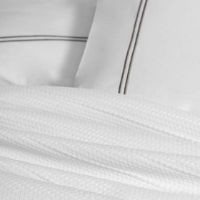 Resim Cotton Box Classic Çeyizlik Çift Kişilik Pikeli Nevresim Takımı Mehveş Beyaz 