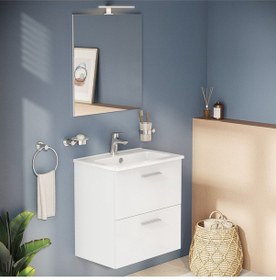 Resim Mia 75021 Banyo Dolabı Seti, Çekmeceli, 60 Cm, Parlak Beyaz 